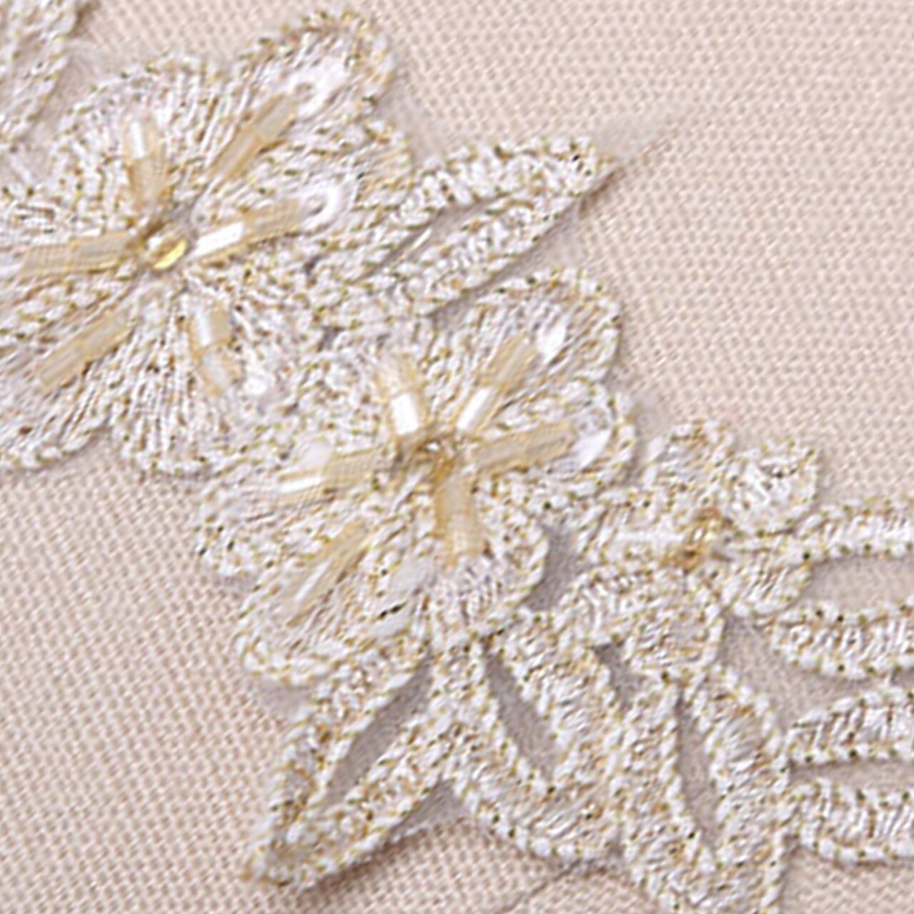 1 Yard 1 Inch Champagne Beaded Bridal Veil Lace Trim for Wedding Gowns and Veils